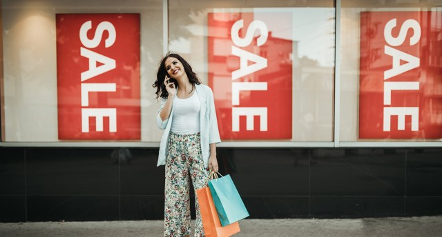 woman shopping a sale