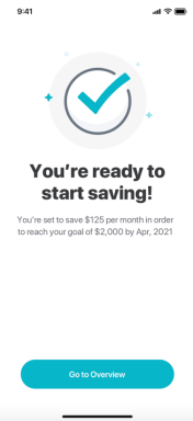 Mint Goals iOS - Congratulations on setting your goal