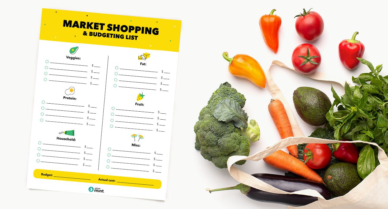 Grocery Store Shopping Printable Mockup