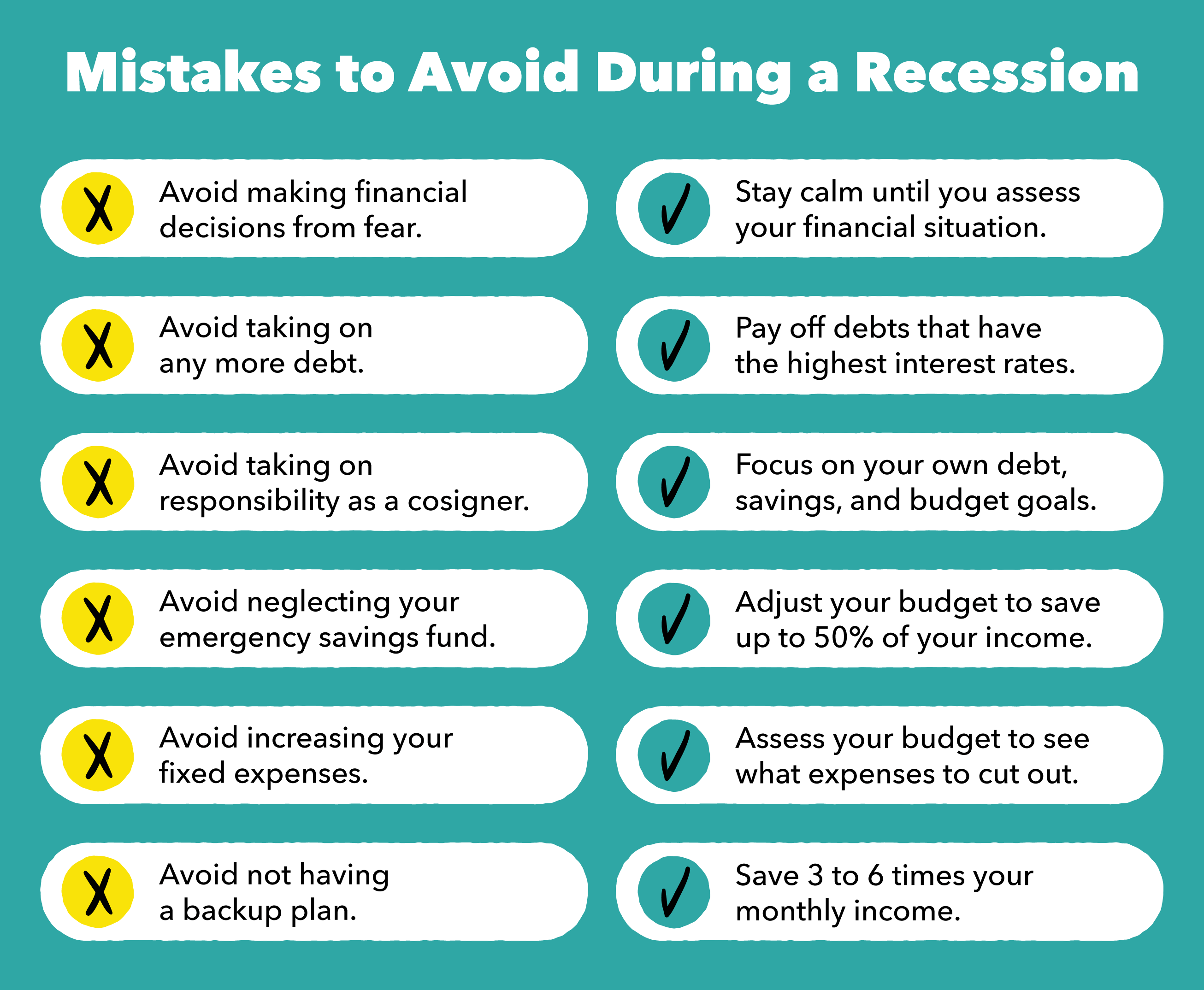 Mistakes to Avoid During a Recession