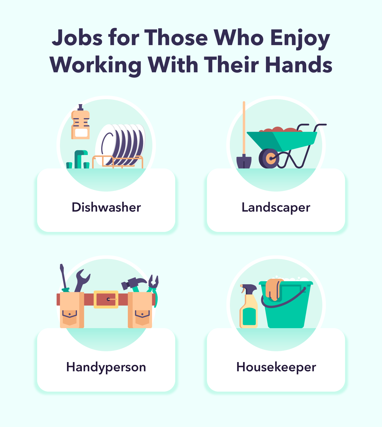A graphic lists 4 summer job ideas for those who enjoy working with their hands.